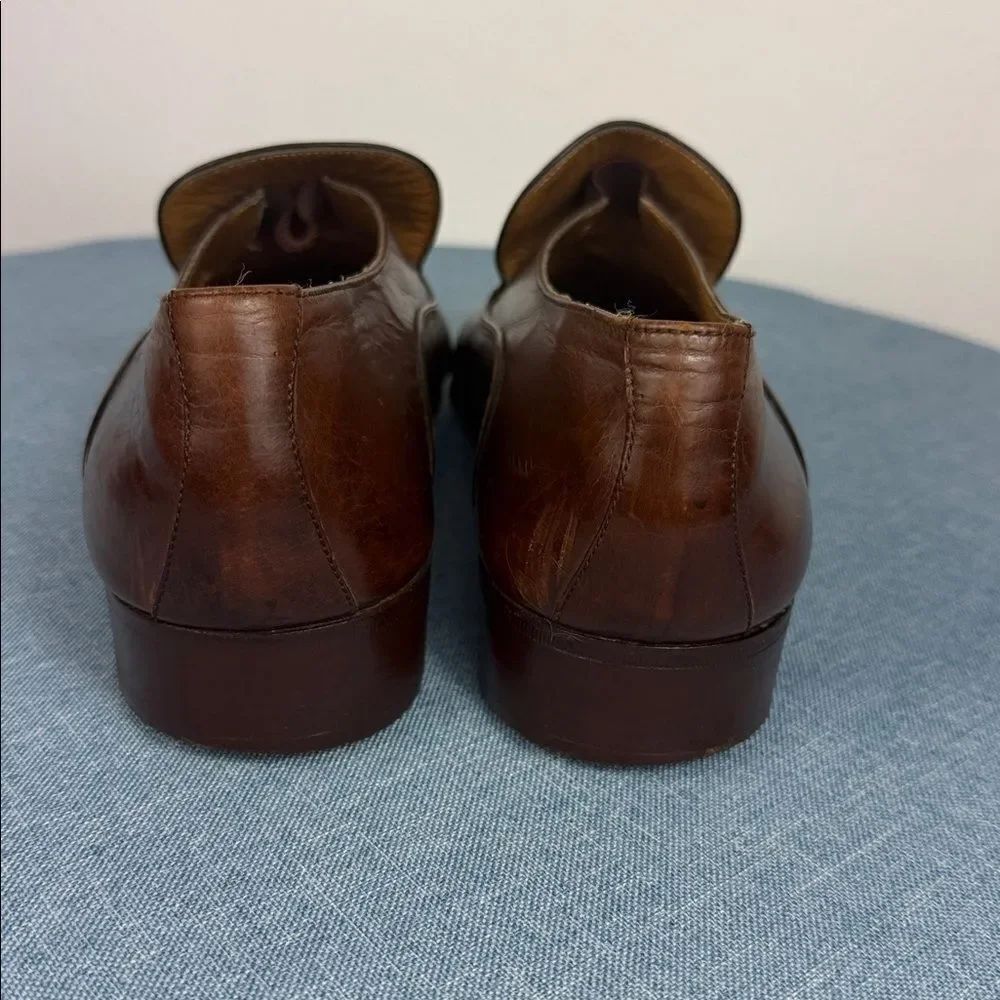 Tiger Made in Italy Brown Leather Slip-On Loafers Men’s Size 10 D Dress Shoes - Picture 4 of 11